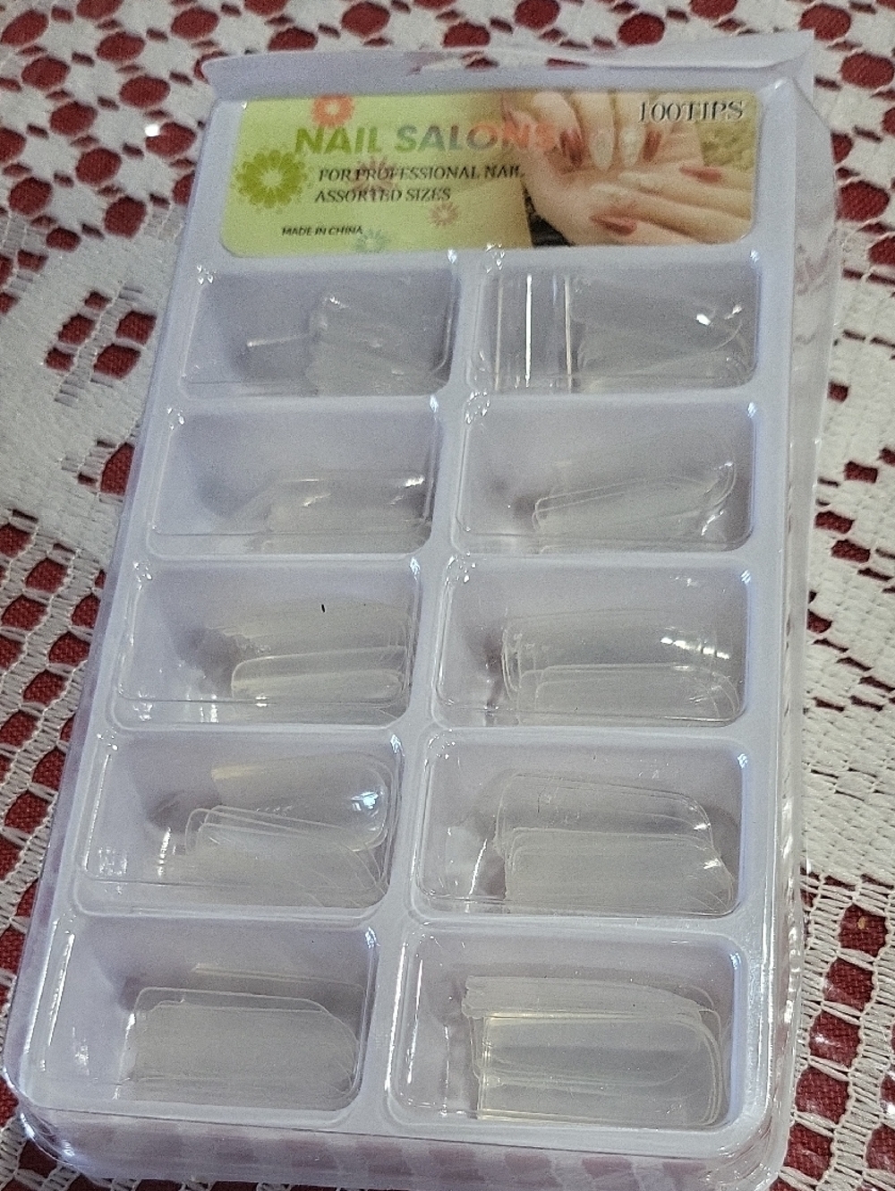 Clear Nail Tips - With 100pcs Long squoval